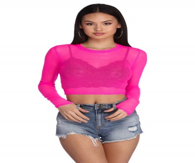 TableClothsUs Mesh With The Best Crop Top